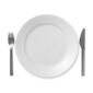 Royal Copenhagen White Fluted Dinner Plate shown on table | Kneen & Co