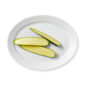Royal Copenhagen White Fluted Oval Serving Dish shown on table | Kneen & Co