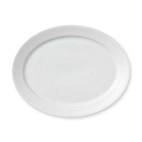 Royal Copenhagen White Fluted Oval Serving Dish | Kneen & Co