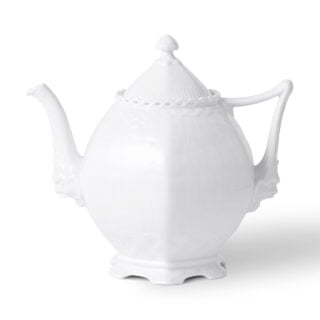 Royal Copenhagen White Fluted Full Lace Teapot | Kneen & Co