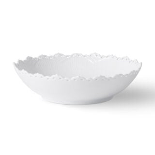 Royal Copenhagen White Fluted Full Lace Serving Bowl | Kneen & Co
