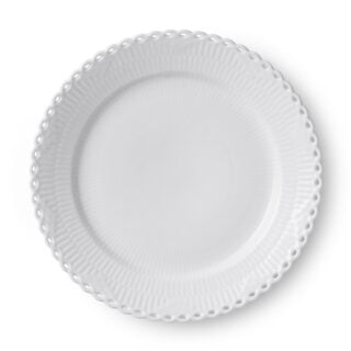 Royal Copenhagen White Fluted Full Lace Dinner Plate | Kneen & Co