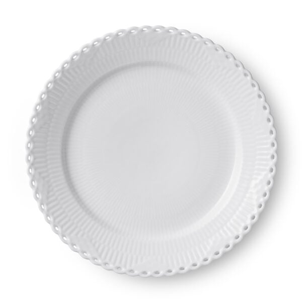 RoyalCopenhagen-1052699-White-Fluted-Fl-Plate-27cm-01-1200x1200-100KB Royal Copenhagen White Fluted Full Lace Dinner Plate | Kneen & Co