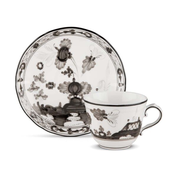 Ginori 1735 Oriente Italiano Albus Coffee Cup with Saucer | Kneen & Co