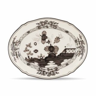 Ginori 1735 Oriente Italiano Oval Flat Platter in Albus | Kneen & Co