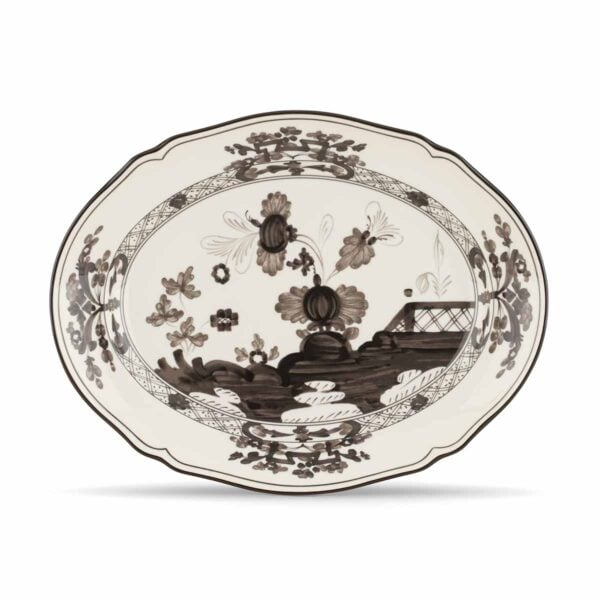 Ginori 1735 Oriente Italiano Oval Flat Platter in Albus | Kneen & Co