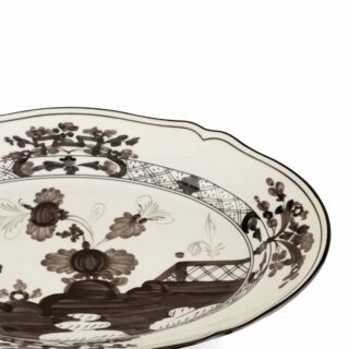 Ginori 1735 Oriente Italiano Oval Flat Platter in Albus | Kneen & Co