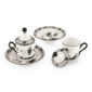 Ginori 1735 Oriente Italiano Albus Coffee Cup – Set of 2 shown on table | Kneen & Co