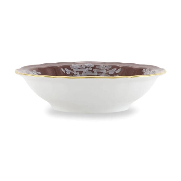 Ginori 1735 Oriente Italiano Castagna Small Bowl shown on table | Kneen & Co
