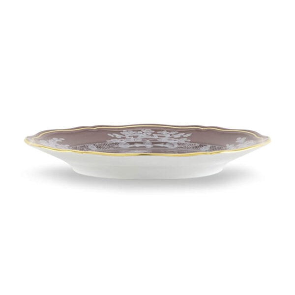 Ginori 1735 Oriente Italiano Castagna Bread Plate shown on table | Kneen & Co