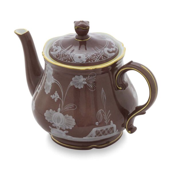 Ginori 1735 Oriente Italiano Castagna Teapot | Kneen & Co