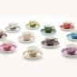 Assorted Ginori 1735 Oriente Italiano tea cups & saucers set on table| Kneen & Co