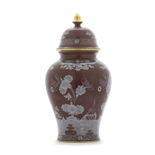 GINORI-OrienteItal-CASTAGNA-016RG02-FA5356LX0380G00135800-1-1200x1200-100KB Ginori 1735 Oriente Italiano Castagna Large Potiche Vase | Kneen & Co