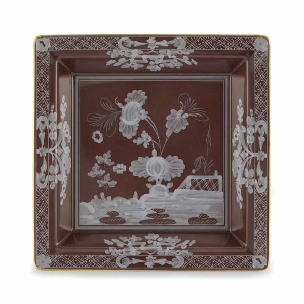 Ginori 1735 Oriente Italiano Castagna Squared Vide Poche | Kneen & Co
