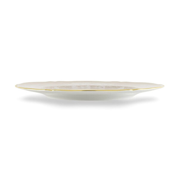 GINORI-OrienteItal-MERINGA-003RG00-FPT110010310G00135700-3-1200x1200-100KB Ginori 1735 Oriente Italiano Meringa Charger Plate shown on table | Kneen & Co