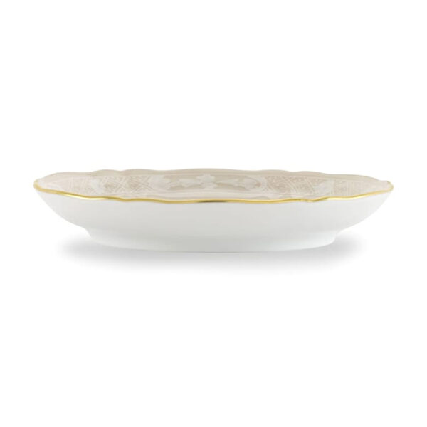 GINORI-OrienteItal-MERINGA-003RG00-FPT301010135G00135700-3-1200x1200-100KB Ginori 1735 Oriente Italiano Meringa Coffee Saucer shown on table | Kneen & Co
