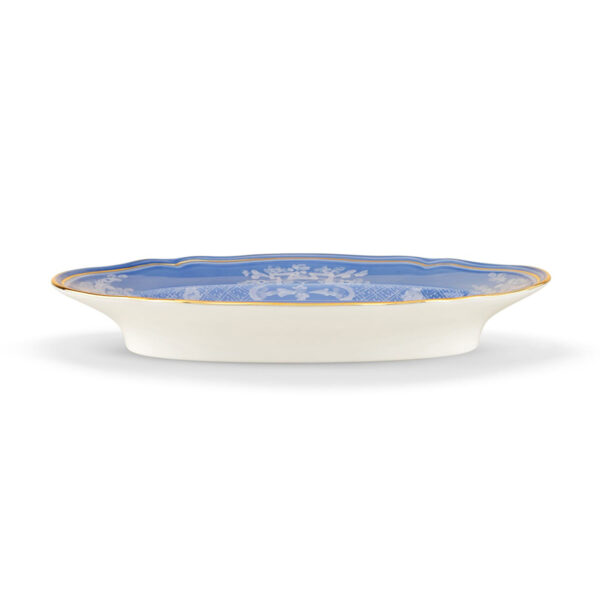 GINORI-OrienteItal-PREVINCA-003RG00-FRV000010220G00124400-2-1200x1200-100KB Ginori 1735 Oriente Italiano Pervinca Pickle Dish shown on table | Kneen & Co