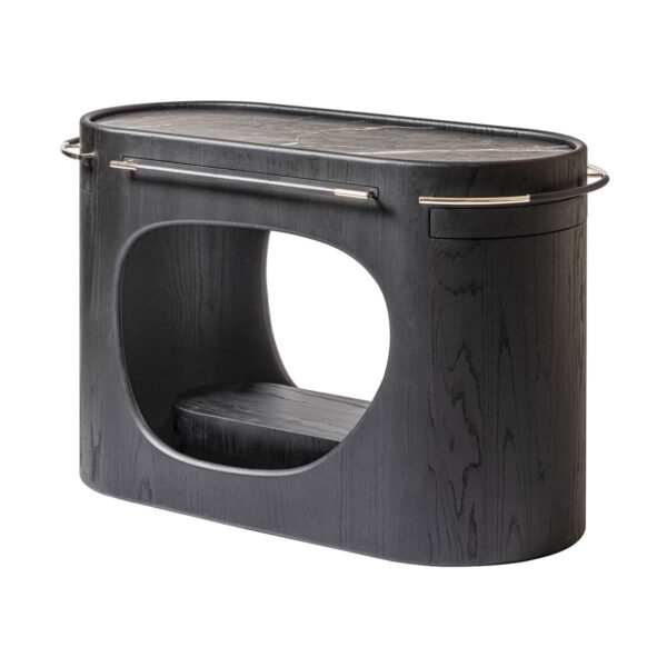 Giobagnara-KellyWearstler-HS025-MarisBarCart-Wenge-H20Black-MarquiniaBlack-CUTOUT01-1200x1200-100KB Kelly Wearstler x Giobagnara Maris Bar Cart | Kneen & Co