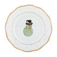 Herend Christmas Snowman Dessert Plate