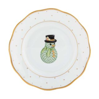 Herend Christmas Snowman Dessert Plate | Kneen & Co