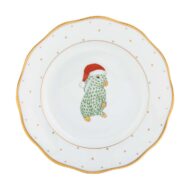 Herend Christmas Santa Bunny Dessert Plate