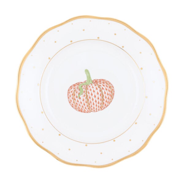 Herend Fall Dessert Pumpkin Dessert Plate | Kneen & Co