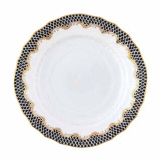 Herend Fish Scale Black Bread and Butter Plate | Kneen & Co