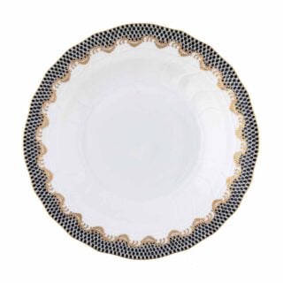 Herend Fish Scale Black Dessert Plate | Kneen & Co