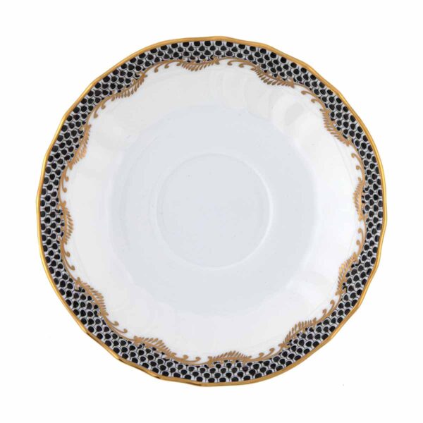 HEREND-FishScale-Black-A-ENH-01726-1-00-1200x1200-100KB Herend Fish Scale Black Canton Saucer | Kneen & Co
