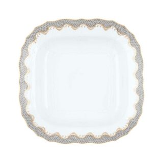 Herend Fish Scale Grey Square Fruit Dish | Kneen & Co
