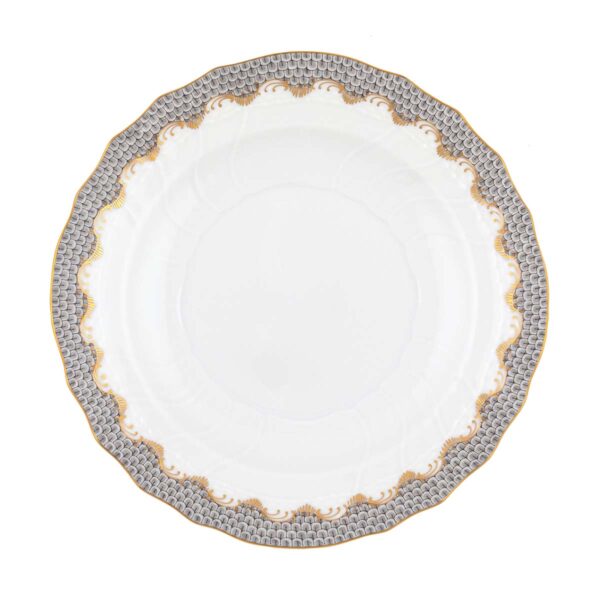 Herend Fish Scale Grey Salad Plate | Kneen & Co