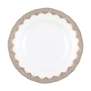 Herend Fish Scale Grey Dessert Plate | Kneen & Co