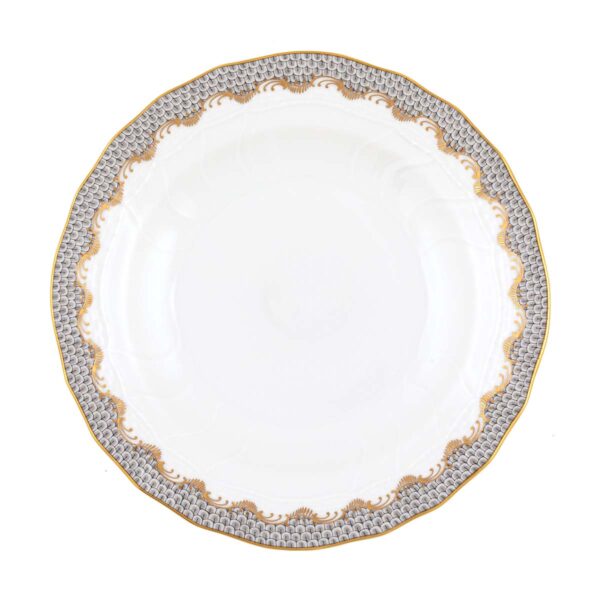 Herend Fish Scale Grey Dessert Plate | Kneen & Co