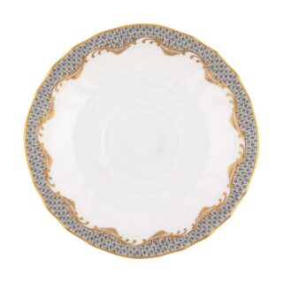 Herend Fish Scale Grey Canton Saucer | Kneen & Co