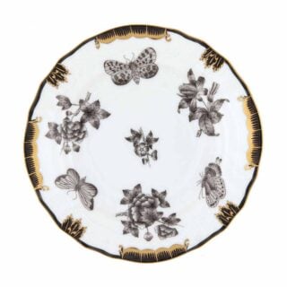 Herend Fortuna Black Bread and Butter Plate | Kneen & Co