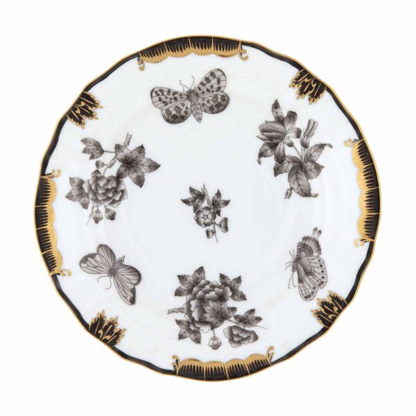 HEREND-FortunaBlack-VBONX101515-0-00-1200x1200-100KB Herend Fortuna Black Bread and Butter Plate | Kneen & Co