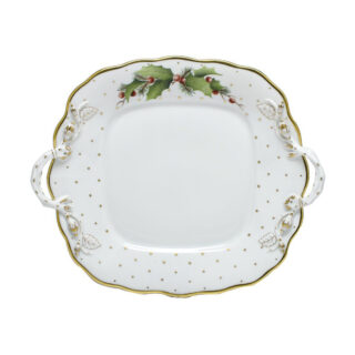 Herend Winter Shimmer Square Cake Plate with Handles | Kneen & Co