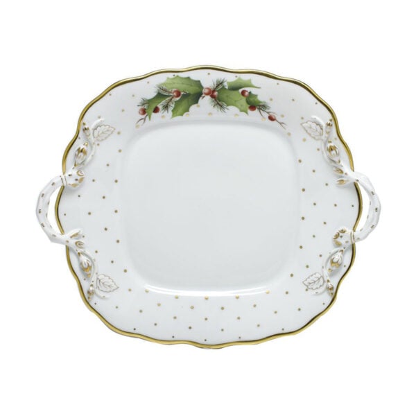 HEREND-WinterShimmer-NOELX220430-0-00-1200x1200-100KB Herend Winter Shimmer Square Cake Plate with Handles | Kneen & Co