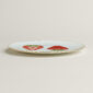 Hermès Kaorumi Dessert Plate – Strawberry shown on table | Kneen & Co