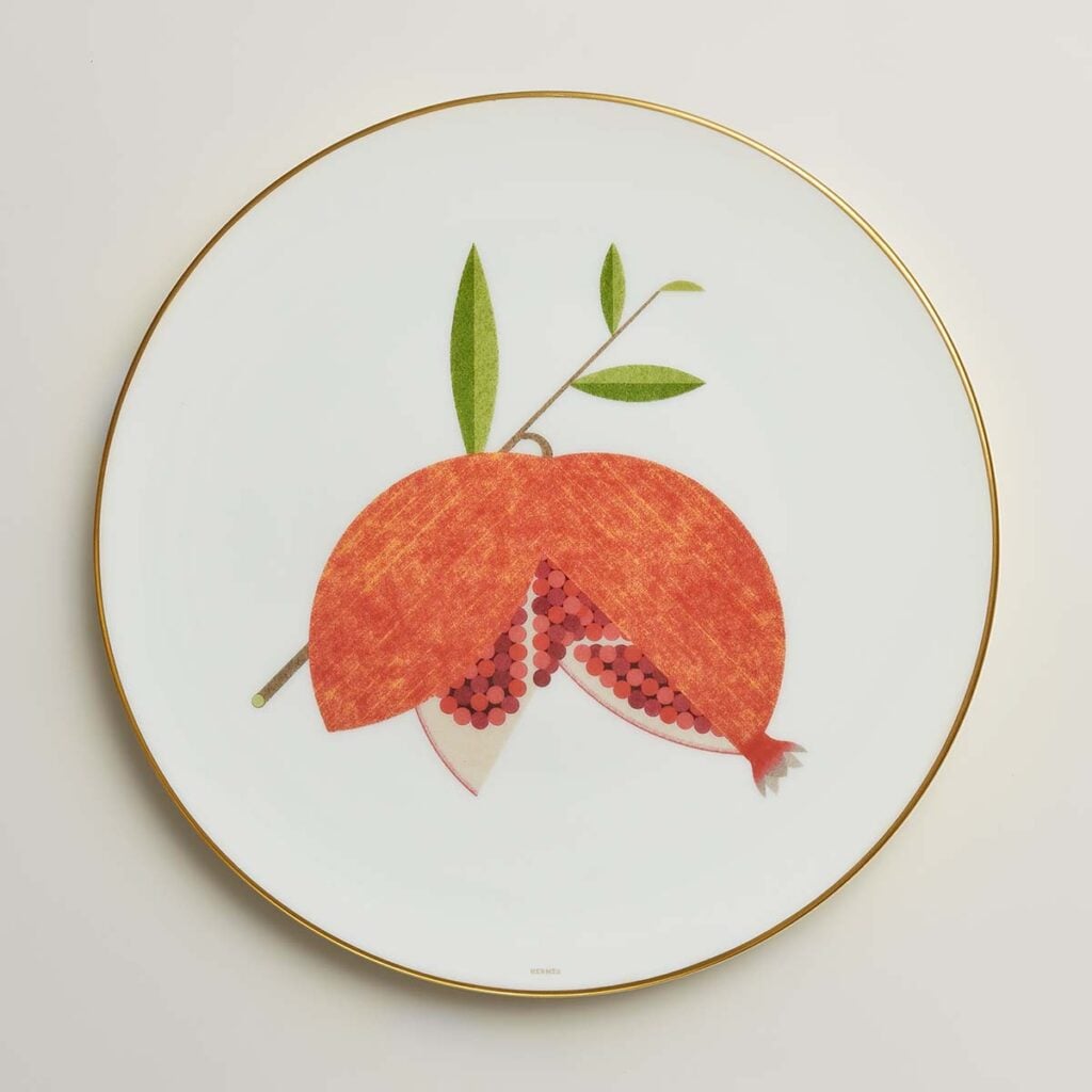 【美品】エミール・ガレ★red and gold with prunes HERMES-KAORUMI-DNRWR-061707P-