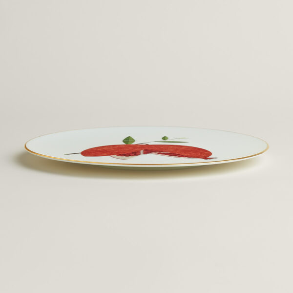 Hermès Kaorumi Dessert Plate – Pomegranate | Kneen & Co