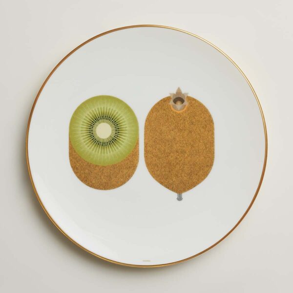 Hermès Kaorumi Dessert Plate – Kiwi | Kneen & Co