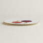 Hermès Kaorumi Dessert Plates Red – Set of 6 shown on table | Kneen & Co