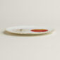 Hermès Kaorumi Dessert Plates Red – Set of 6 shown on table | Kneen & Co