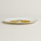 Hermès Kaorumi Dessert Plates Yellow – Set of 6 shown on table | Kneen & Co