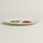 Hermès Kaorumi Strawberry and Cherry Dessert Plates – Set of 2 shown on table | Kneen & Co