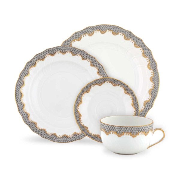 Herend-FishScaleGray-Parent-1200x1200-100KB Herend Fish Scale Grey Dinnerware | Kneen & Co