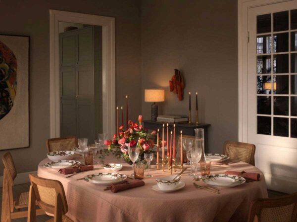 Royal Copenhagen Star Fluted Christmas DInnerware set on table | Kneen & Co