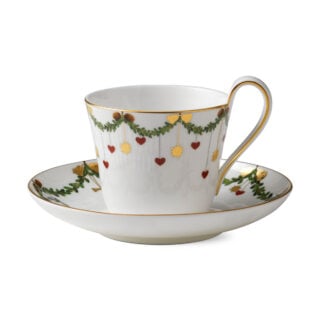 Royal Copenhagen Star Fluted Christmas High Handle Cup | Kneen & Co