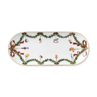 Royal Copenhagen Star Fluted Christmas Oval Dessert Dish | Kneen & Co
